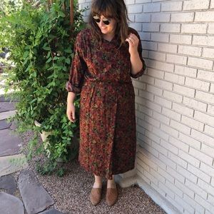 VTG Brooks Brothers Floral Print Dress -
Plus 16